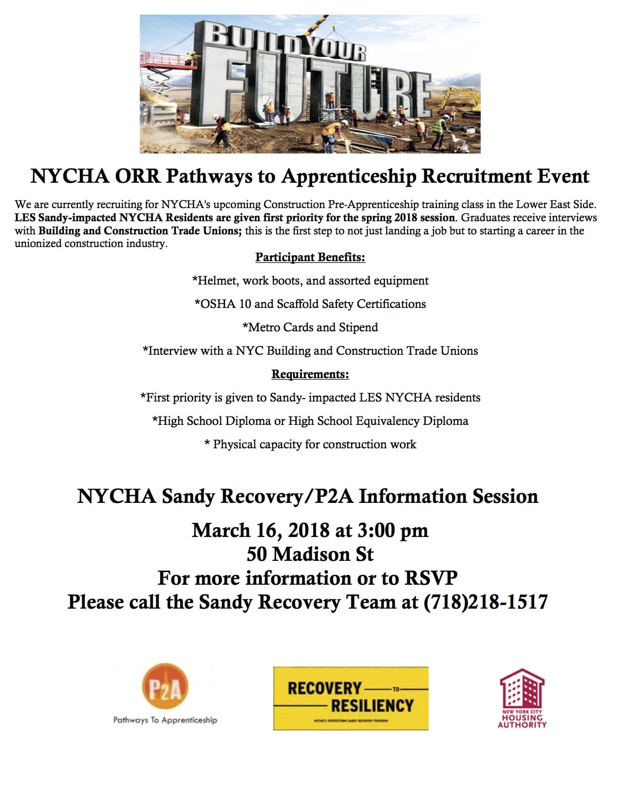 NYCHA Is Now Recruiting For Its Upcoming Construction Pre 